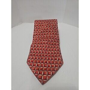 Eremenegildo Zegna Mens Necktie Italian Luxury 100% Silk Red Brown Office Party